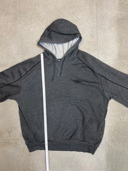 DK y2k Grey Umbro Small Logo Hoodie (Large)