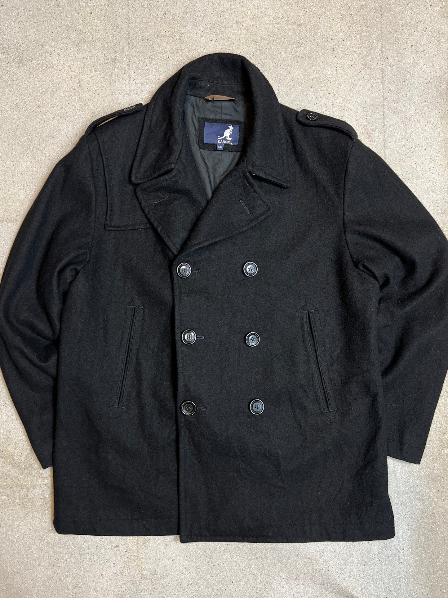 Black Kangol Double breasted Jacket (XXL)