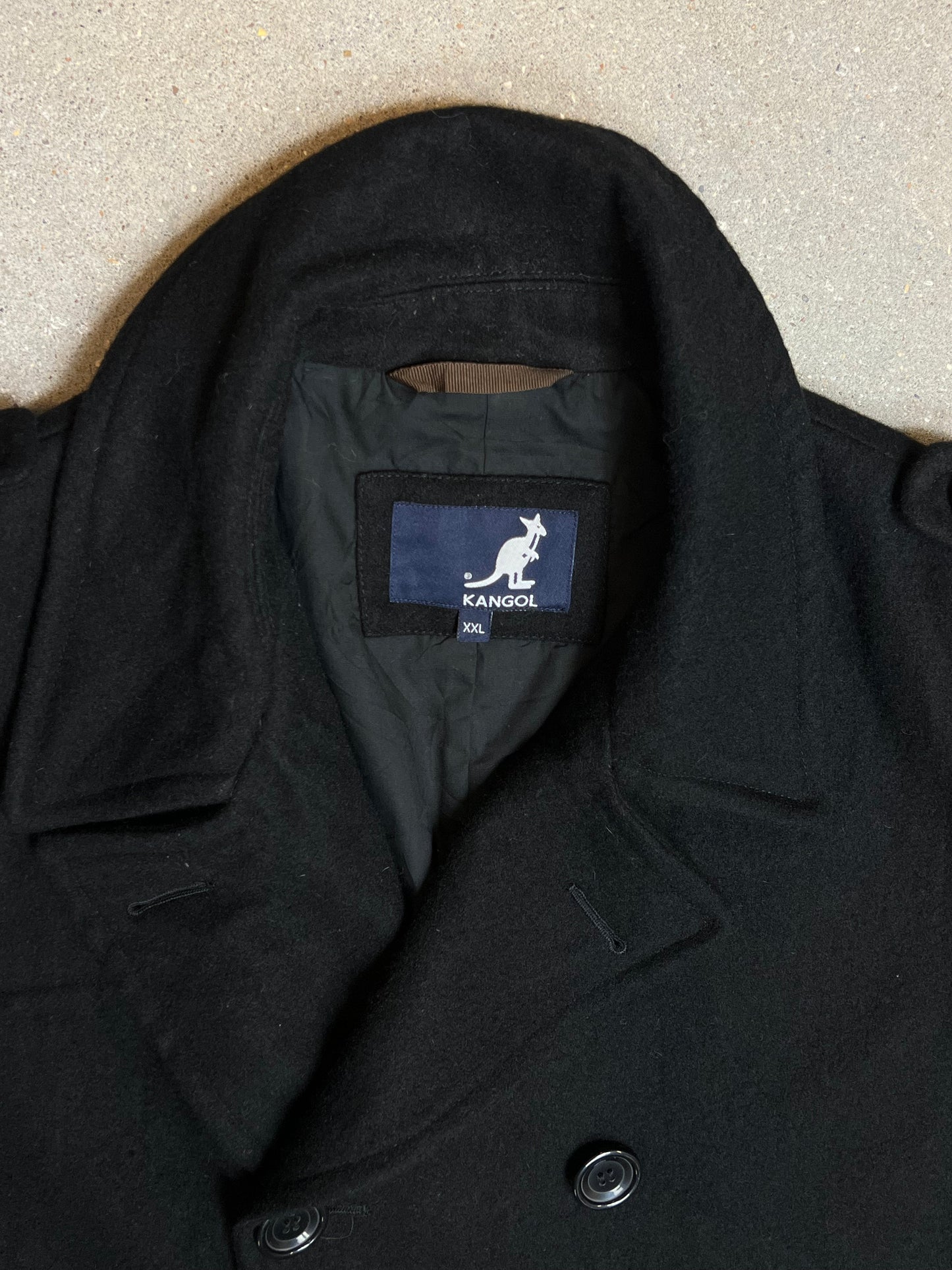Black Kangol Double breasted Jacket (XXL)