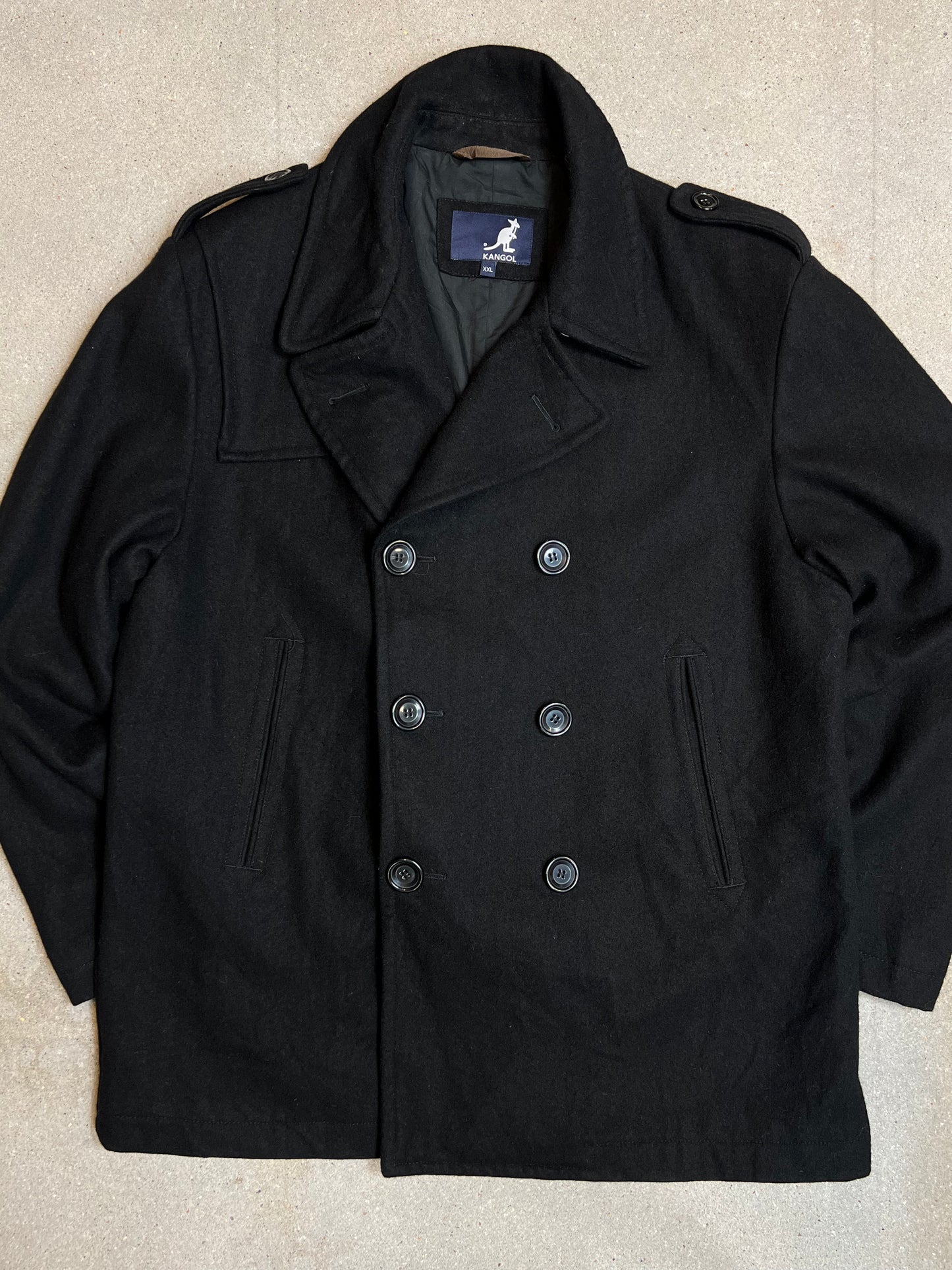 Black Kangol Double breasted Jacket (XXL)