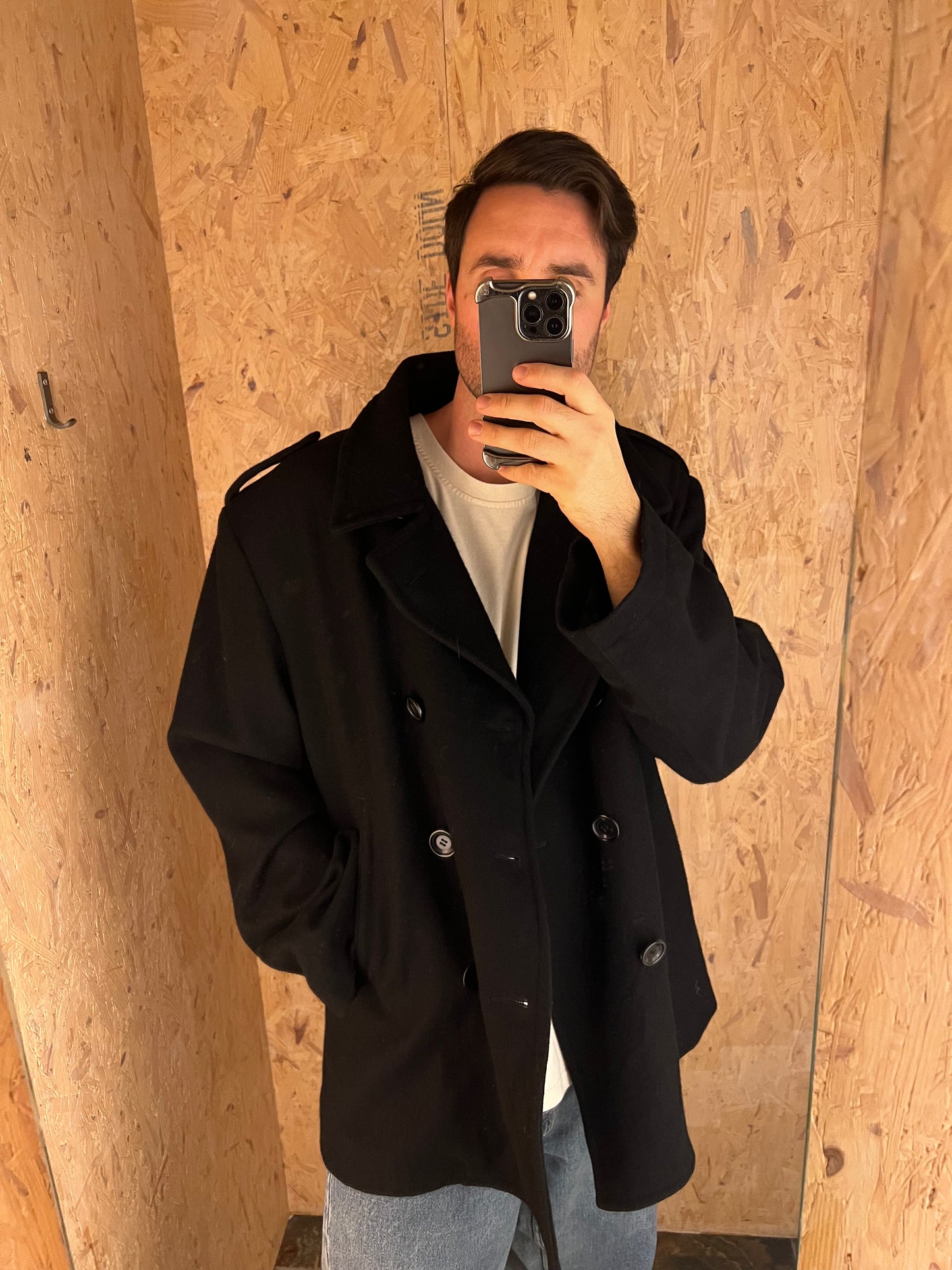Black Kangol Double breasted Jacket (XXL)