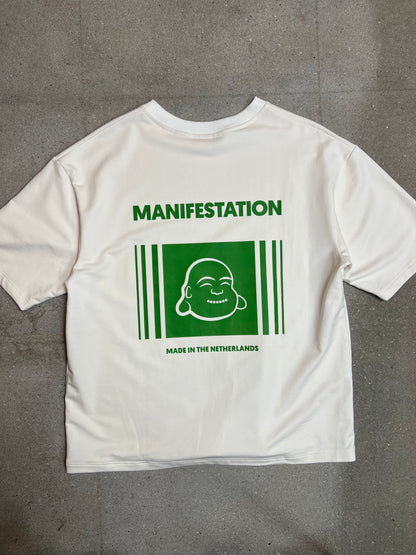 Schwarz/Weißes Manifestation Heavyweight Boxy Statement T-Shirt (hergestellt in NL 🇳🇱)