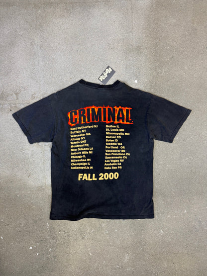 Fall 2000 Eminem Slim Shady Criminal Tour Tee Tultex Preshrunk tag Single stitch (XL) Rap Tee