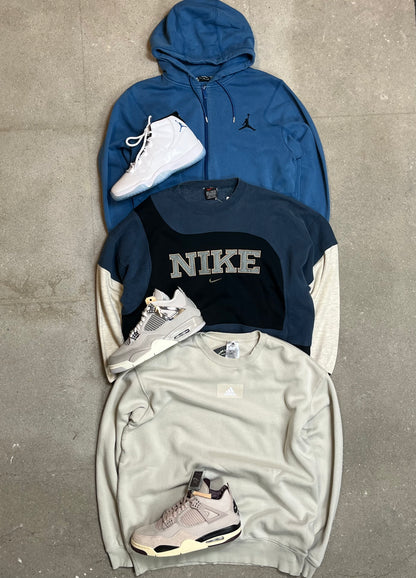 Cremefarbenes Vintage-Sweatshirt mit Adidas-Box-Logo (groß)