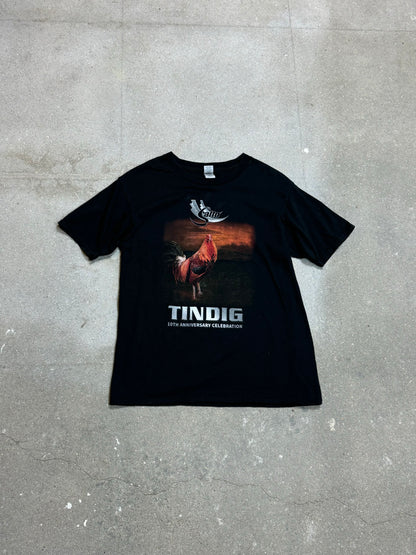 BLACK VINTAGE ROOSTER T-SHIRT UNBRANDED (MEDIUM)