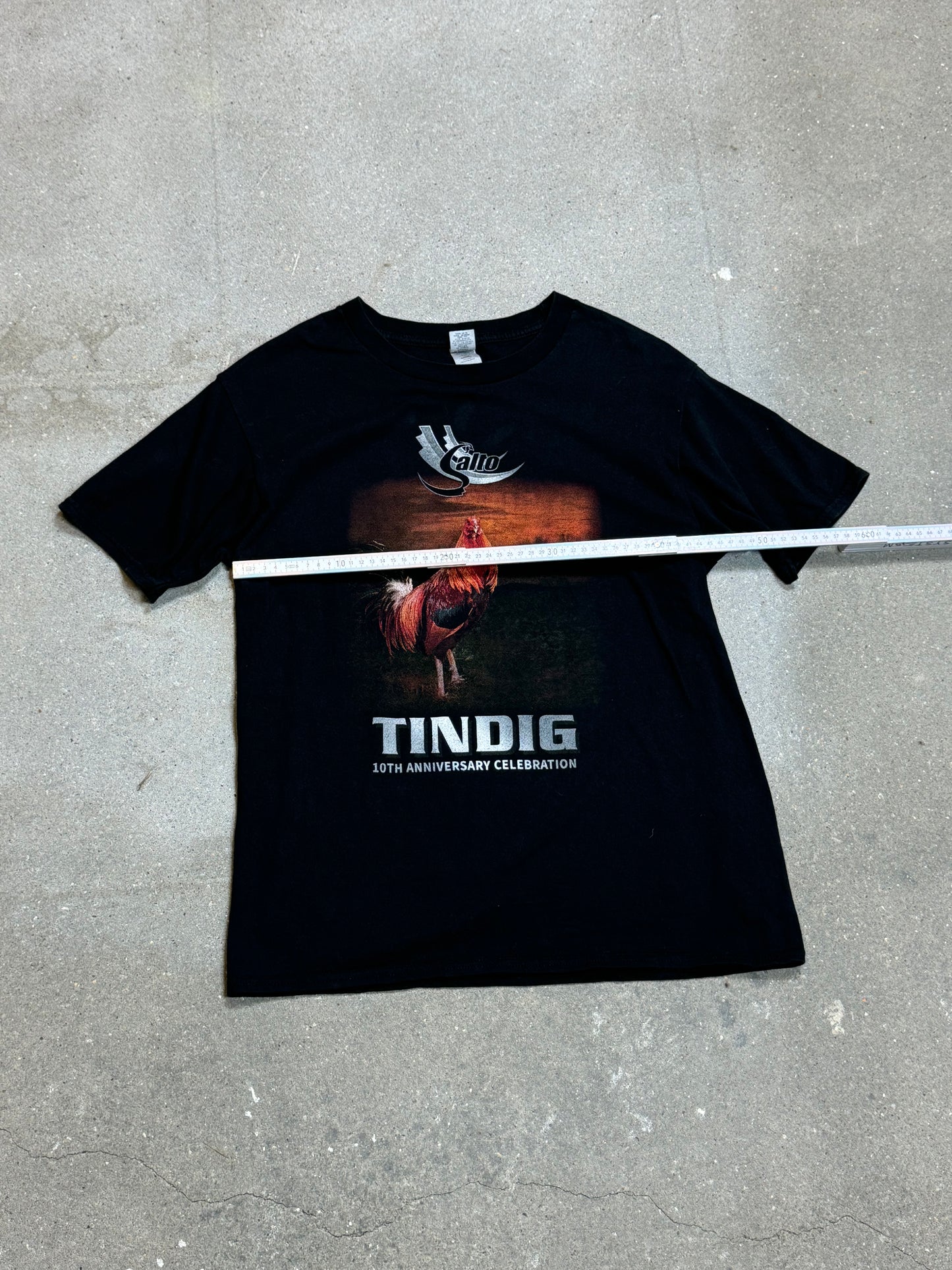 BLACK VINTAGE ROOSTER T-SHIRT UNBRANDED (MEDIUM)