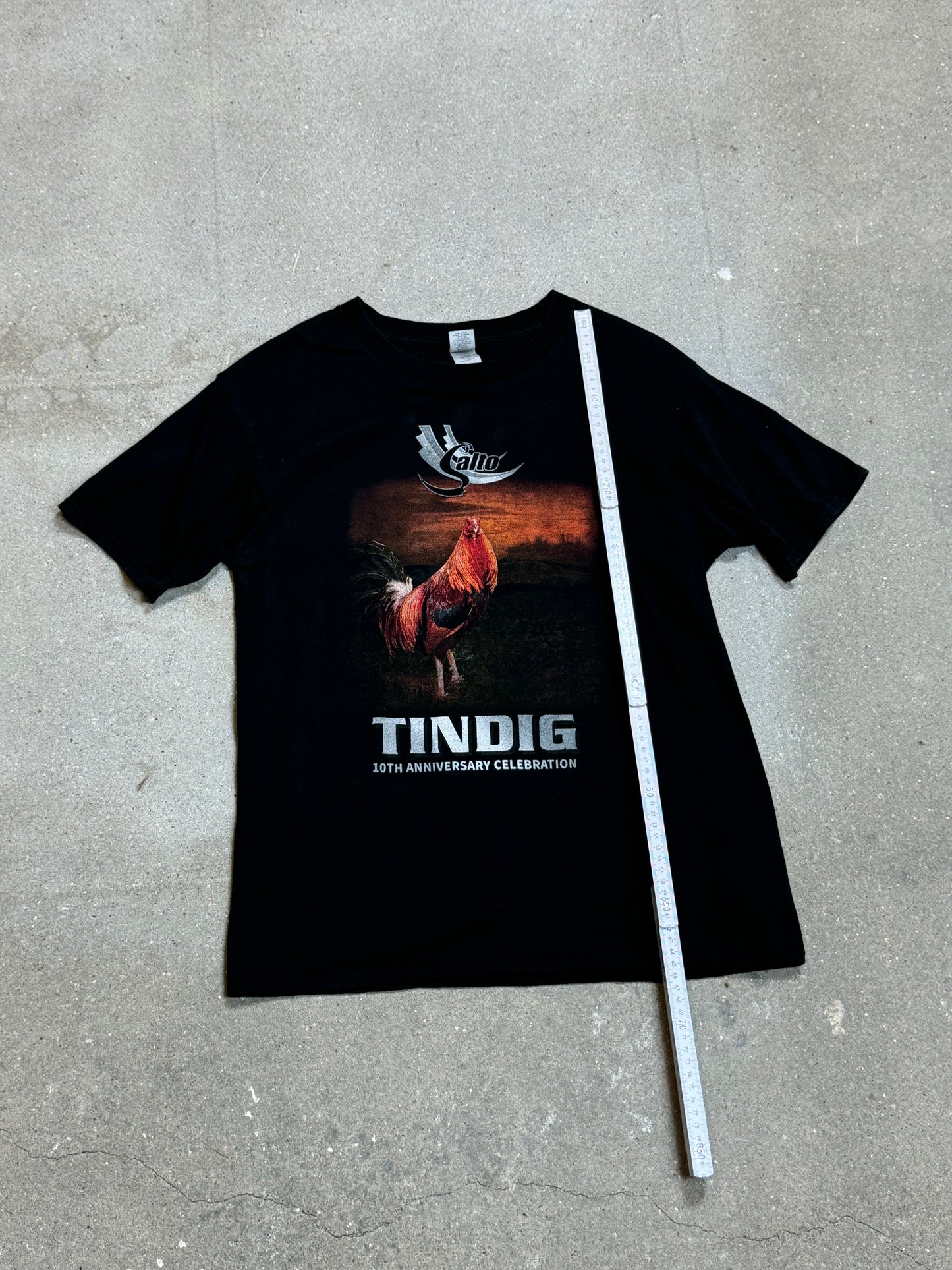 BLACK VINTAGE ROOSTER T-SHIRT UNBRANDED (MEDIUM)