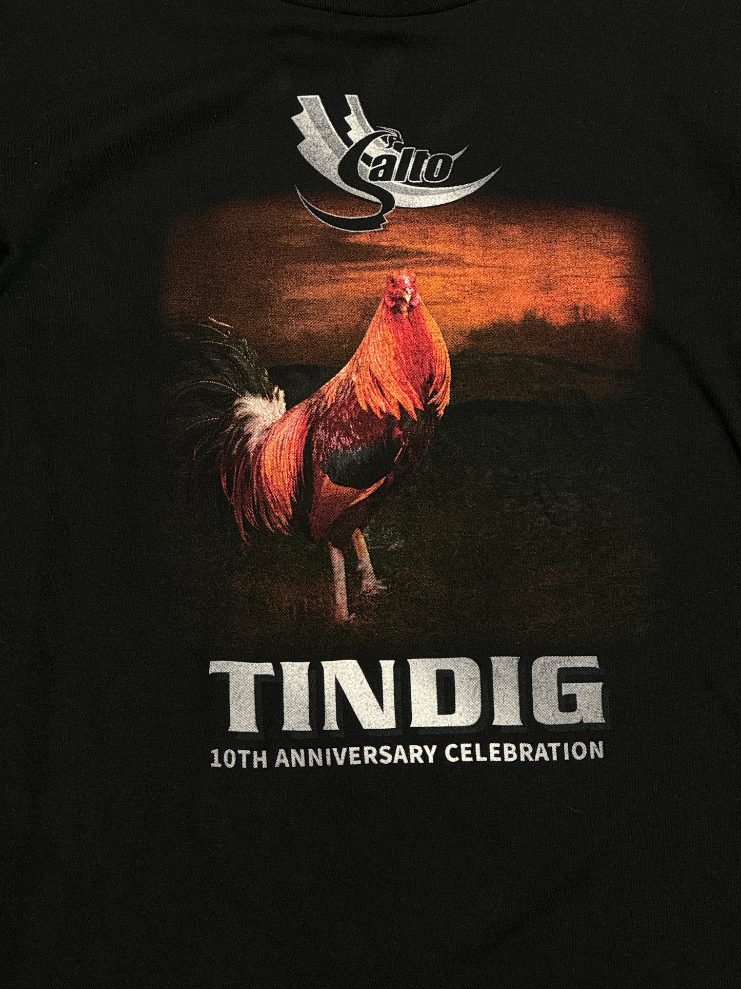 BLACK VINTAGE ROOSTER T-SHIRT UNBRANDED (MEDIUM)