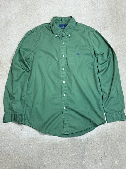 HELLBLAUES VINTAGE-HEMD VON RALPH LAUREN (MITTEL)