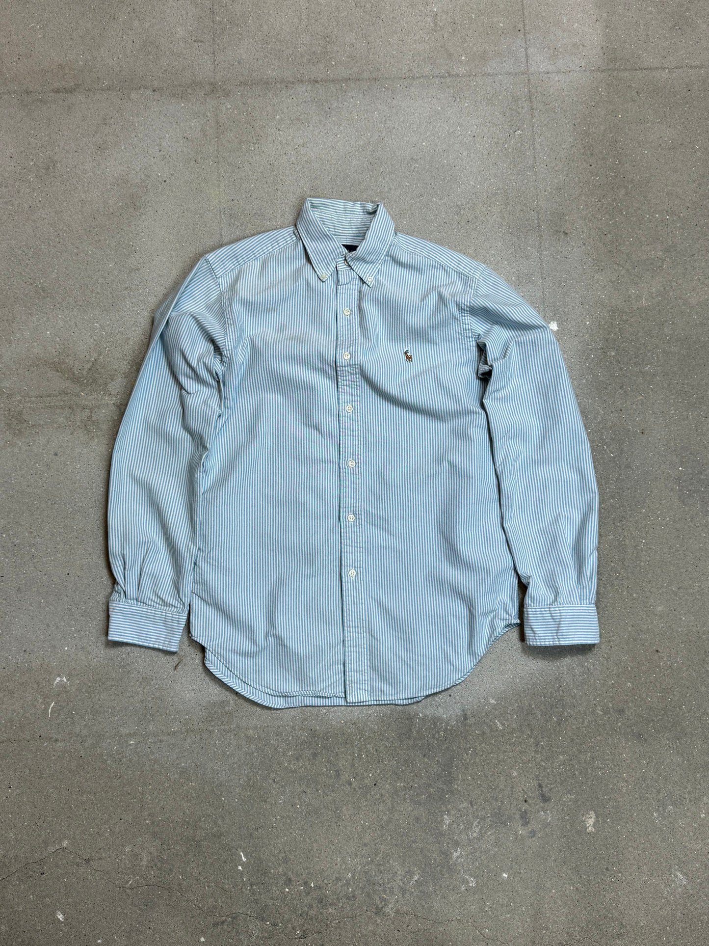 BLUE STRIPED VINTAGE RALPH LAUREN SHIRT (SMALL)