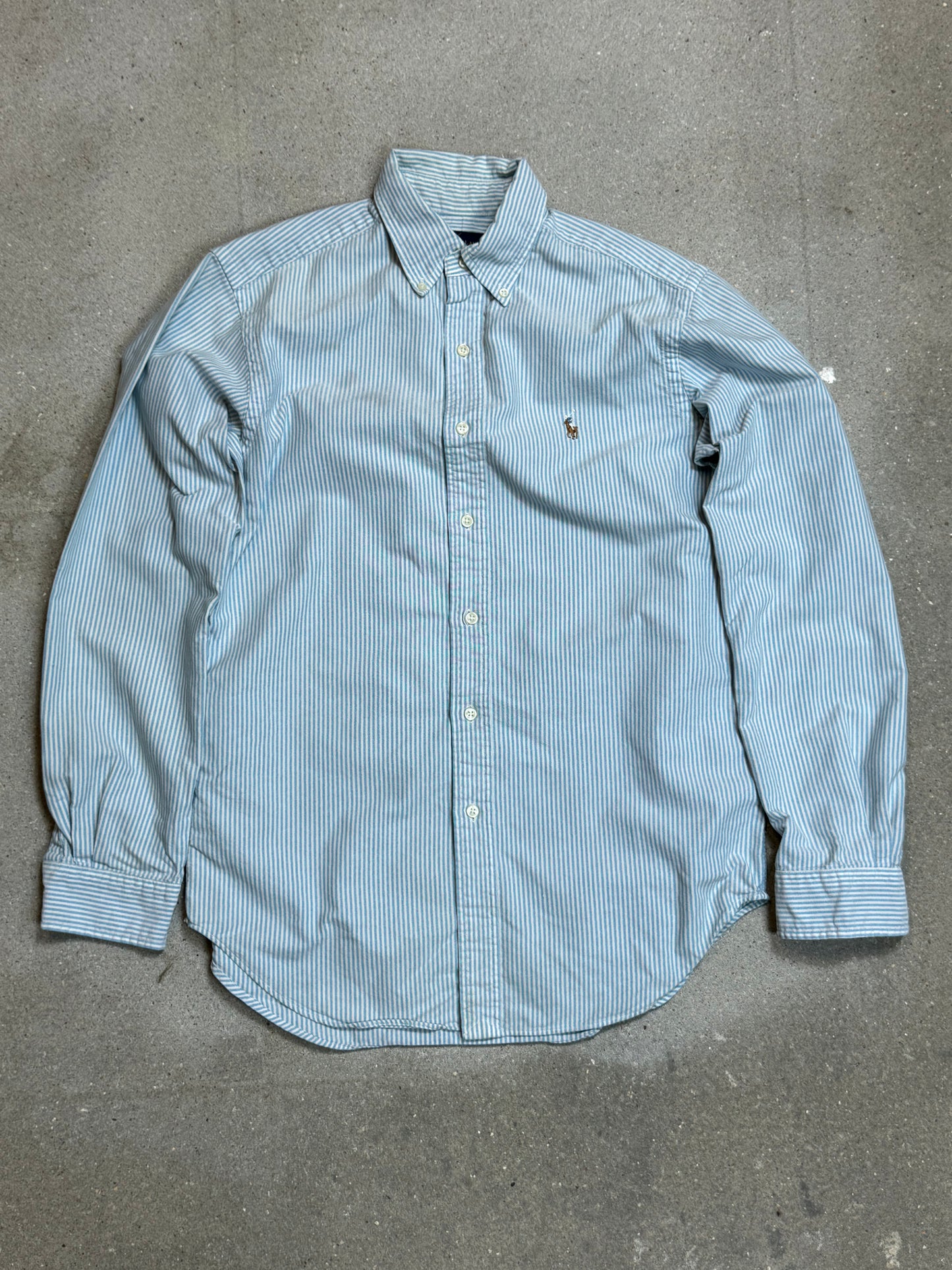 BLUE STRIPED VINTAGE RALPH LAUREN SHIRT (SMALL)