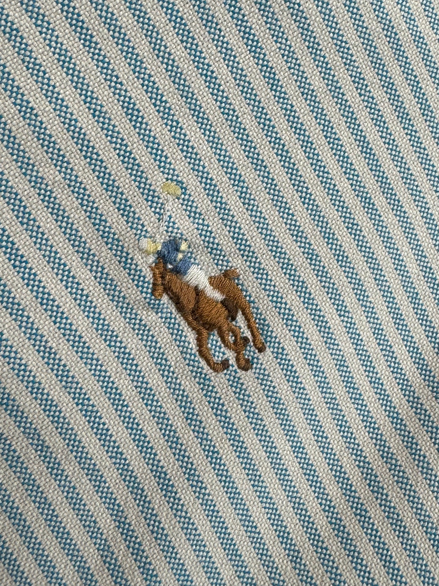 BLUE STRIPED VINTAGE RALPH LAUREN SHIRT (SMALL)