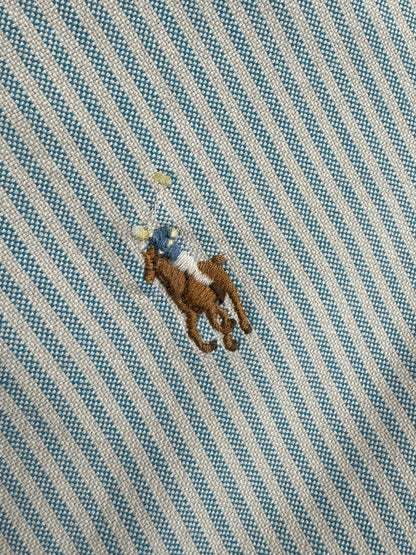 BLUE STRIPED VINTAGE RALPH LAUREN SHIRT (SMALL)