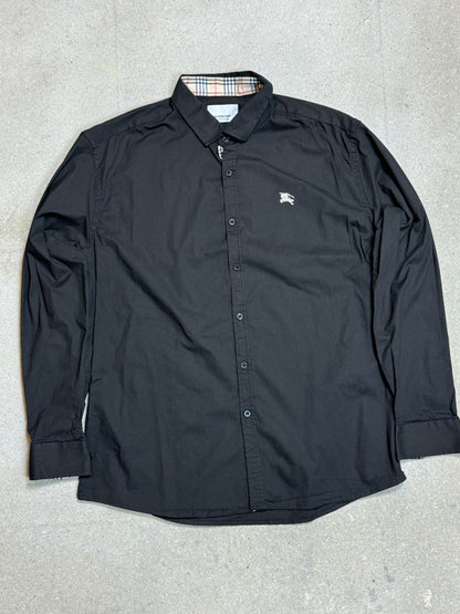 BLACK VINTAGE BURBERRY SHIRT (LARGE)