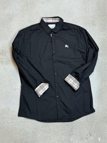 BLACK VINTAGE BURBERRY SHIRT (LARGE)