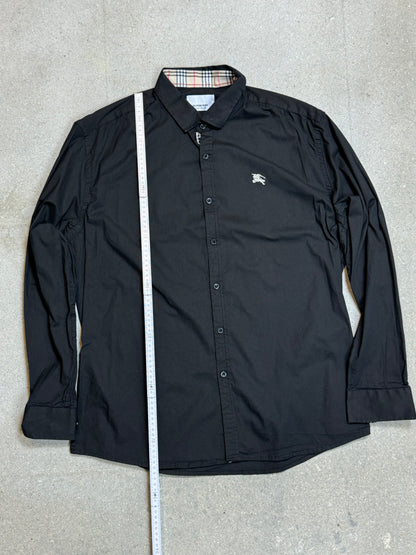 BLACK VINTAGE BURBERRY SHIRT (LARGE)