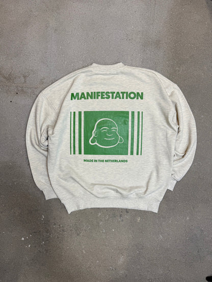 Manifestation Statement Logo Heavyweight Sweatshirt in warm grey  (made in NL 🇳🇱)
