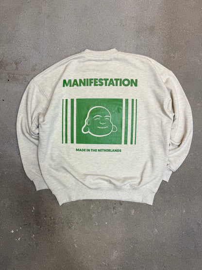 Manifestation Statement Logo Heavyweight Sweatshirt in warm grey  (made in NL 🇳🇱)