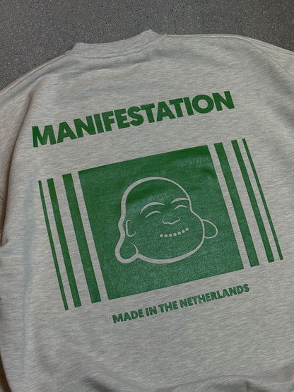 Manifestation Statement Logo Heavyweight Sweatshirt in warm grey  (made in NL 🇳🇱)