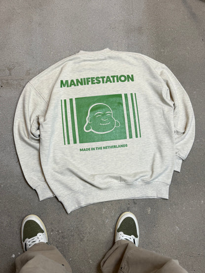 Manifestation Statement Logo Heavyweight Sweatshirt in warm grey  (made in NL 🇳🇱)
