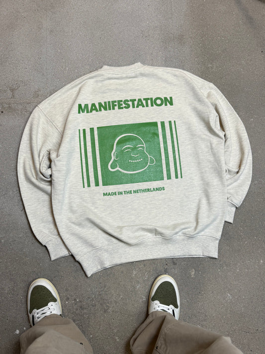 Manifestation Statement Logo Heavyweight Sweatshirt in warm grey  (made in NL 🇳🇱)