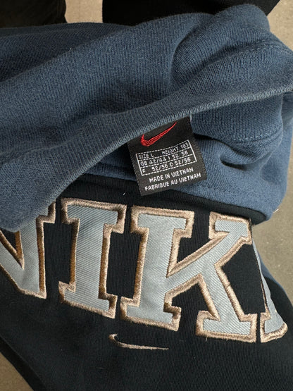 GREY BLACK BLUE VINTAGE NIKE RENEWED UPCYCLED  SWEATSHIRT (XL)