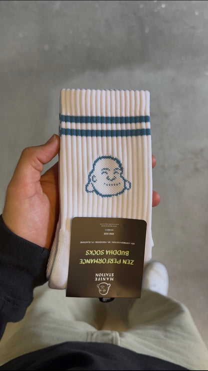 White/Blue Manifestation Zen Performance Bamboo Buddha Sock 🎍 (MORE COLORS) (Mellow Ameland) (kopie)