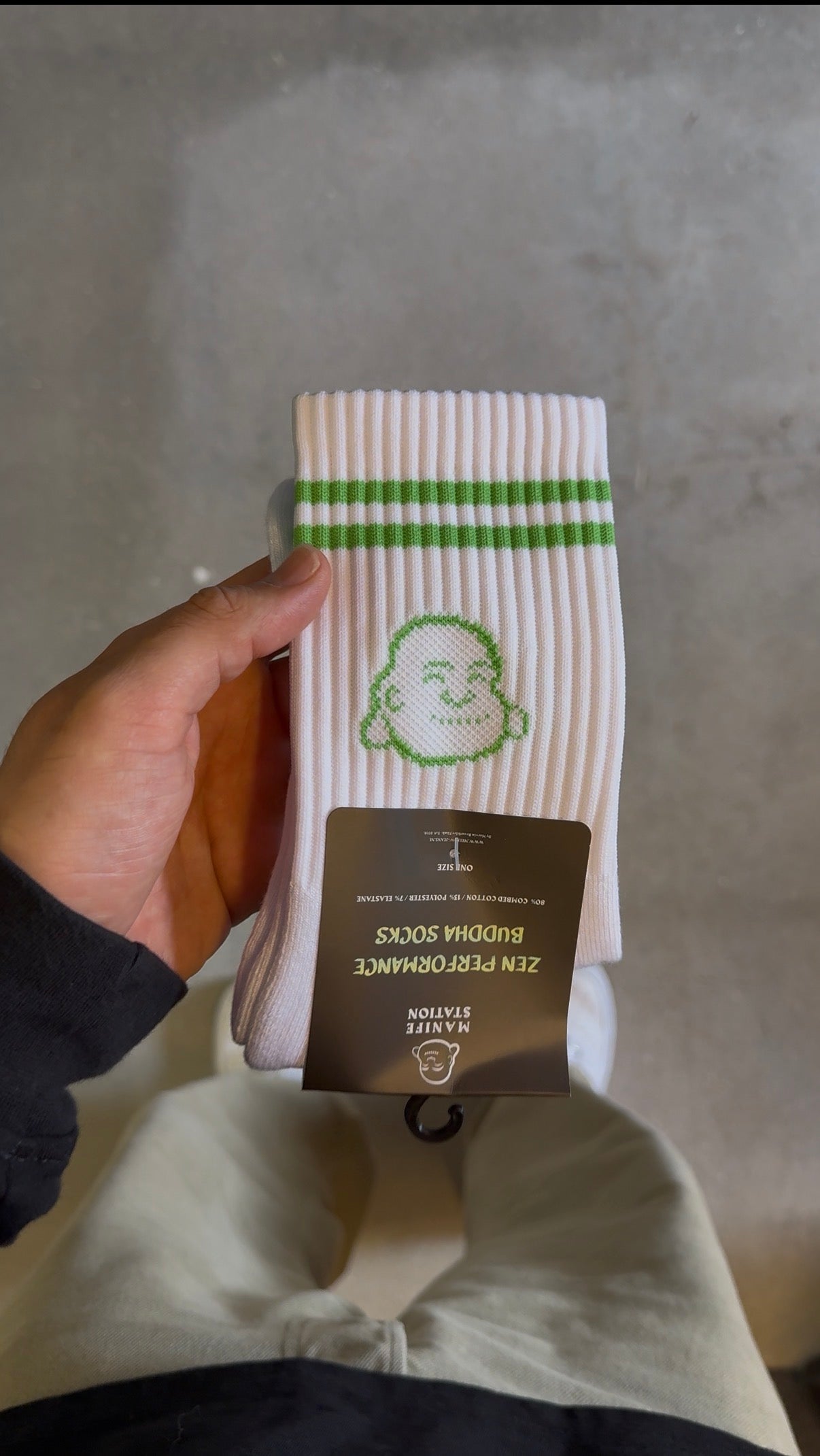 White/Green Manifestation Zen Performance Bamboo Buddha Sock 🎍 (MORE COLORS) (Mellow Ameland)