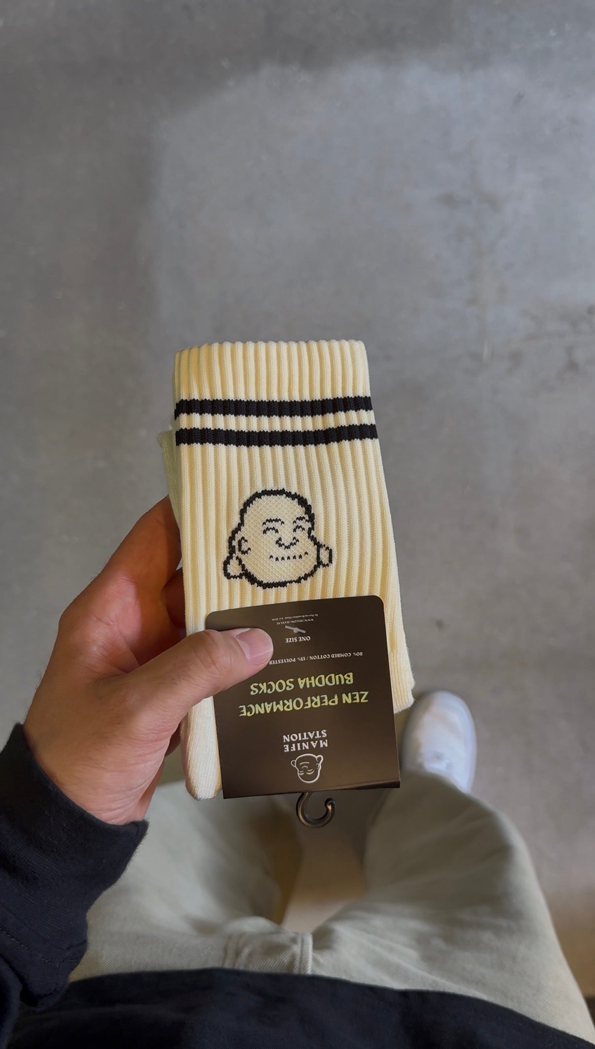 2.0 Crème/Beige Manifestation Zen Performance Bamboo Buddha Sock (Mellow Ameland)