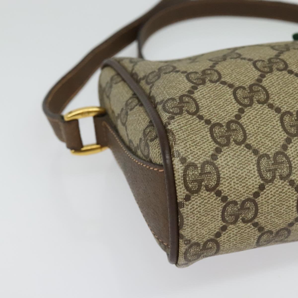 GUCCI GG Supreme Web Sherry Line Shoulder Bag PVC Beige