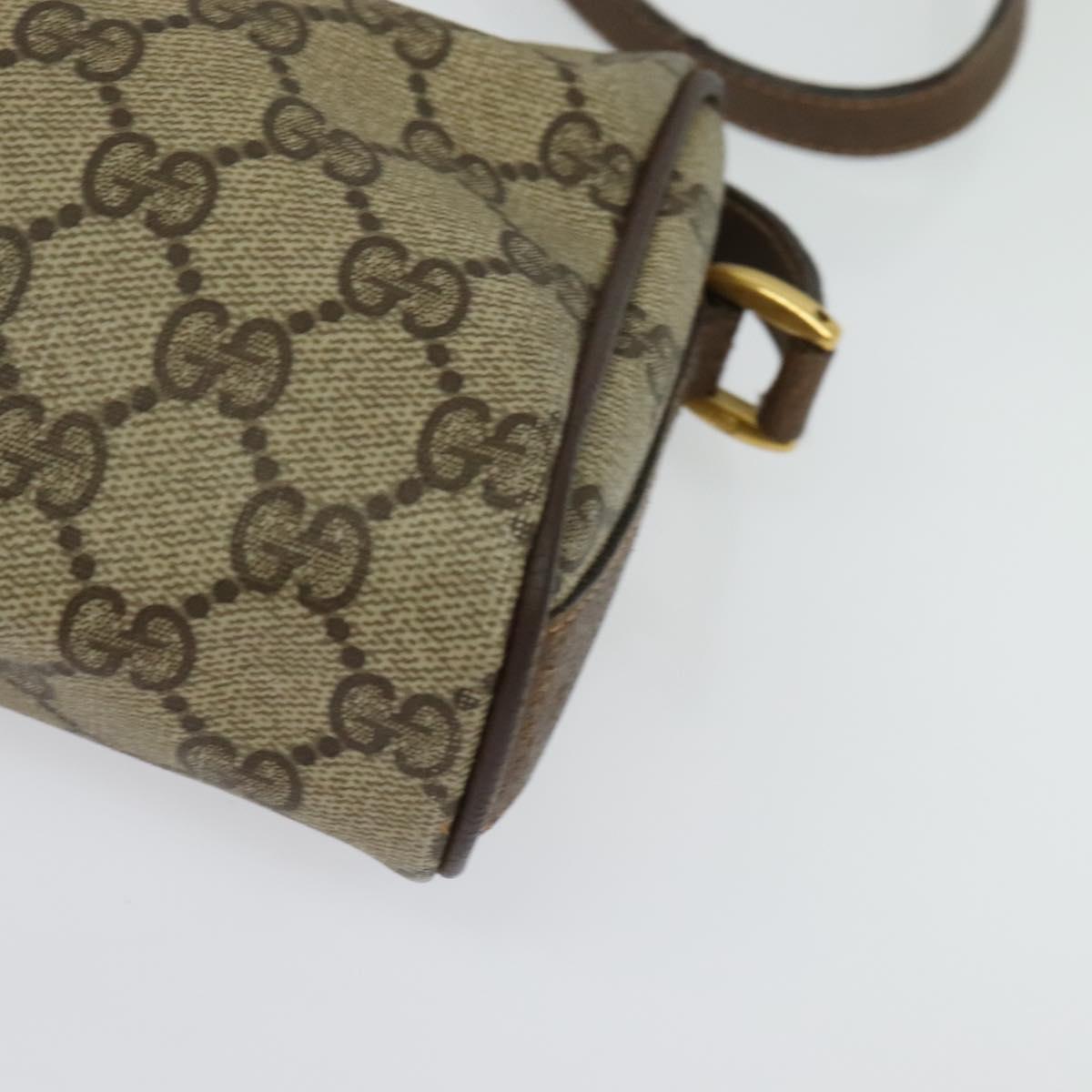 GUCCI GG Supreme Web Sherry Line Shoulder Bag PVC Beige