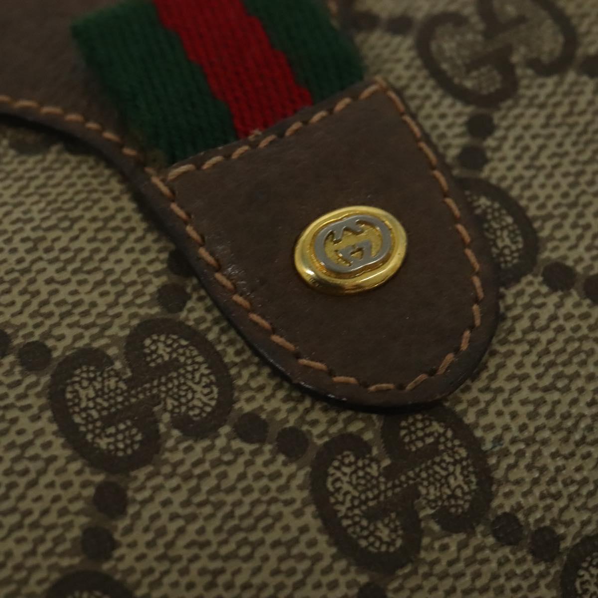 GUCCI GG Supreme Web Sherry Line Shoulder Bag PVC Beige