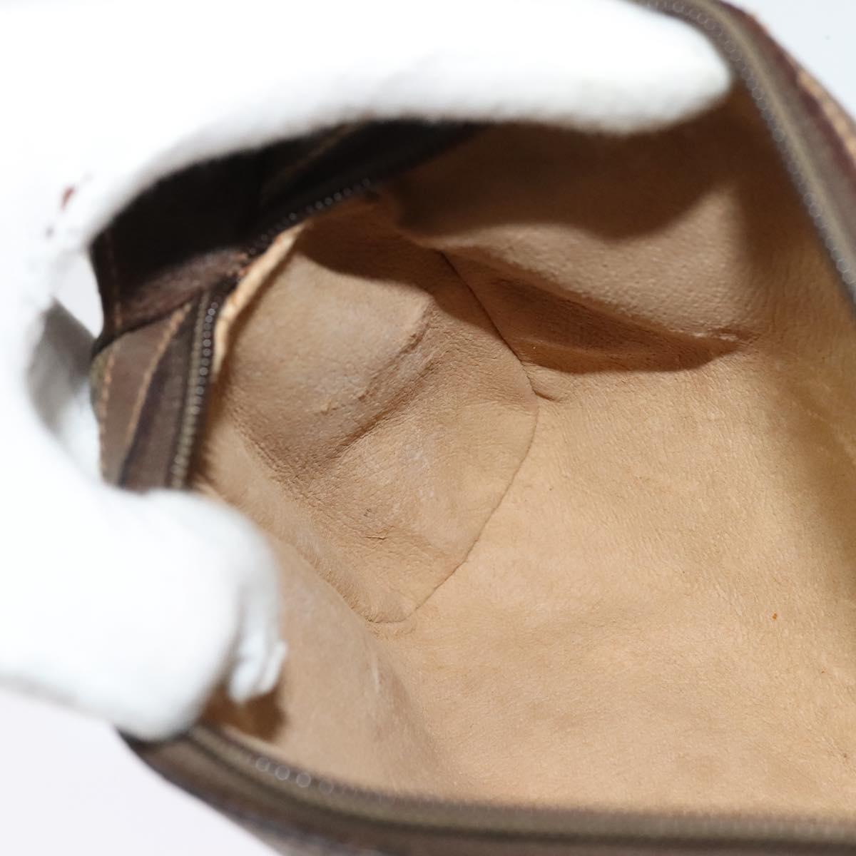 GUCCI GG Supreme Web Sherry Line Shoulder Bag PVC Beige