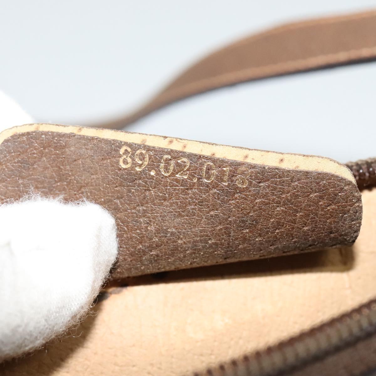 GUCCI GG Supreme Web Sherry Line Shoulder Bag PVC Beige