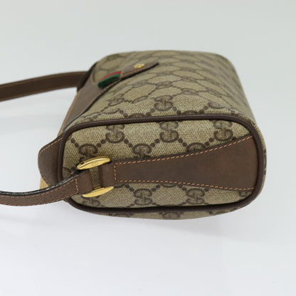 GUCCI GG Supreme Web Sherry Line Shoulder Bag PVC Beige