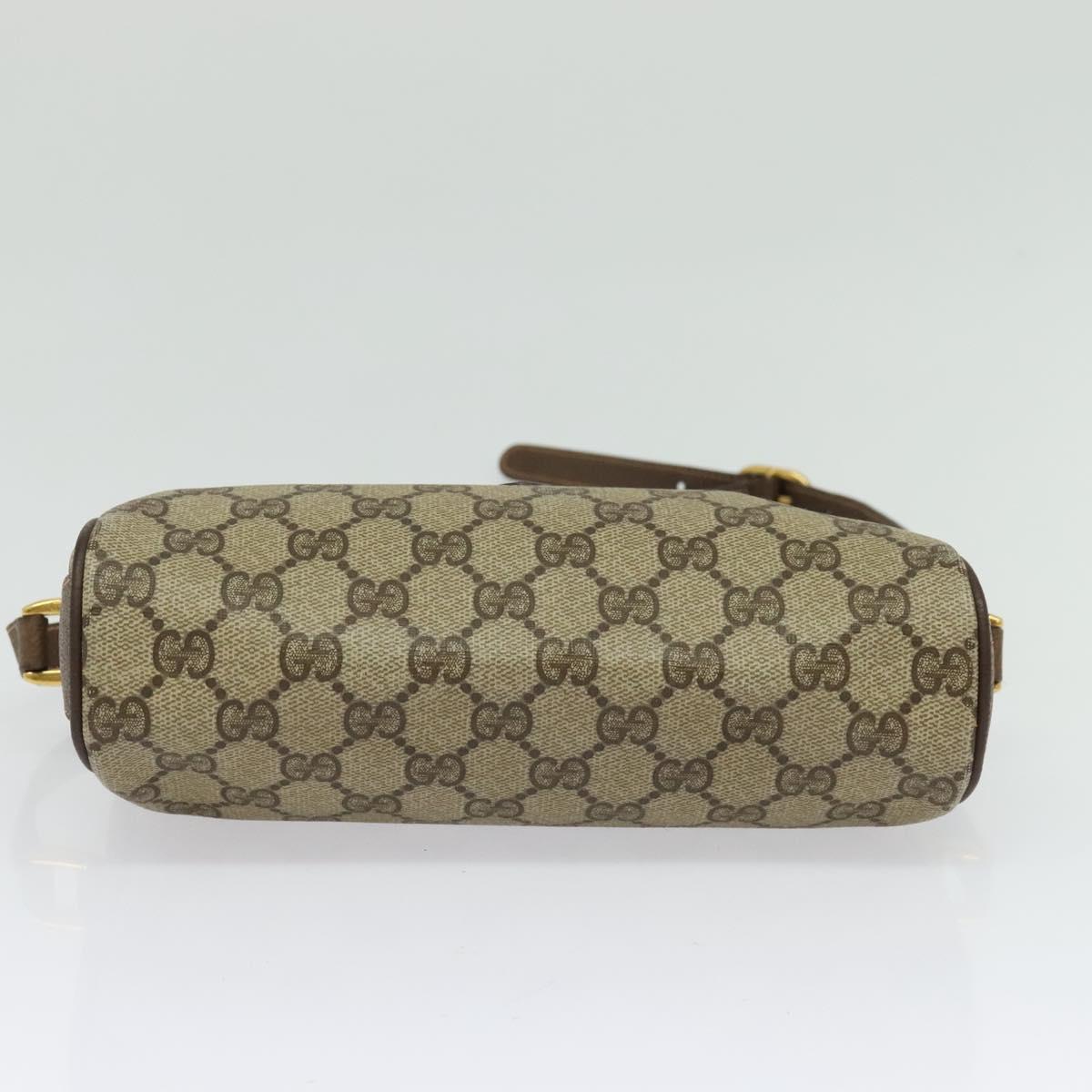 GUCCI GG Supreme Web Sherry Line Shoulder Bag PVC Beige