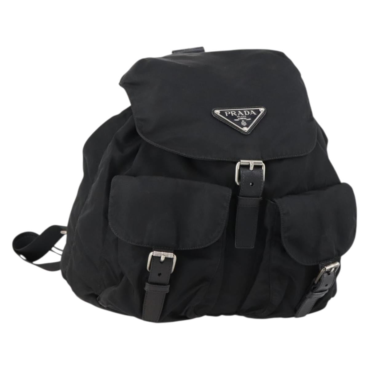 PRADA Backpack Nylon Black Silver