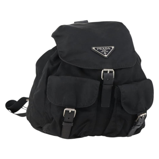 PRADA Backpack Nylon Black Silver