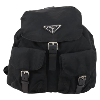 PRADA Backpack Nylon Black Silver