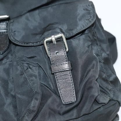 PRADA Backpack Nylon Black Silver