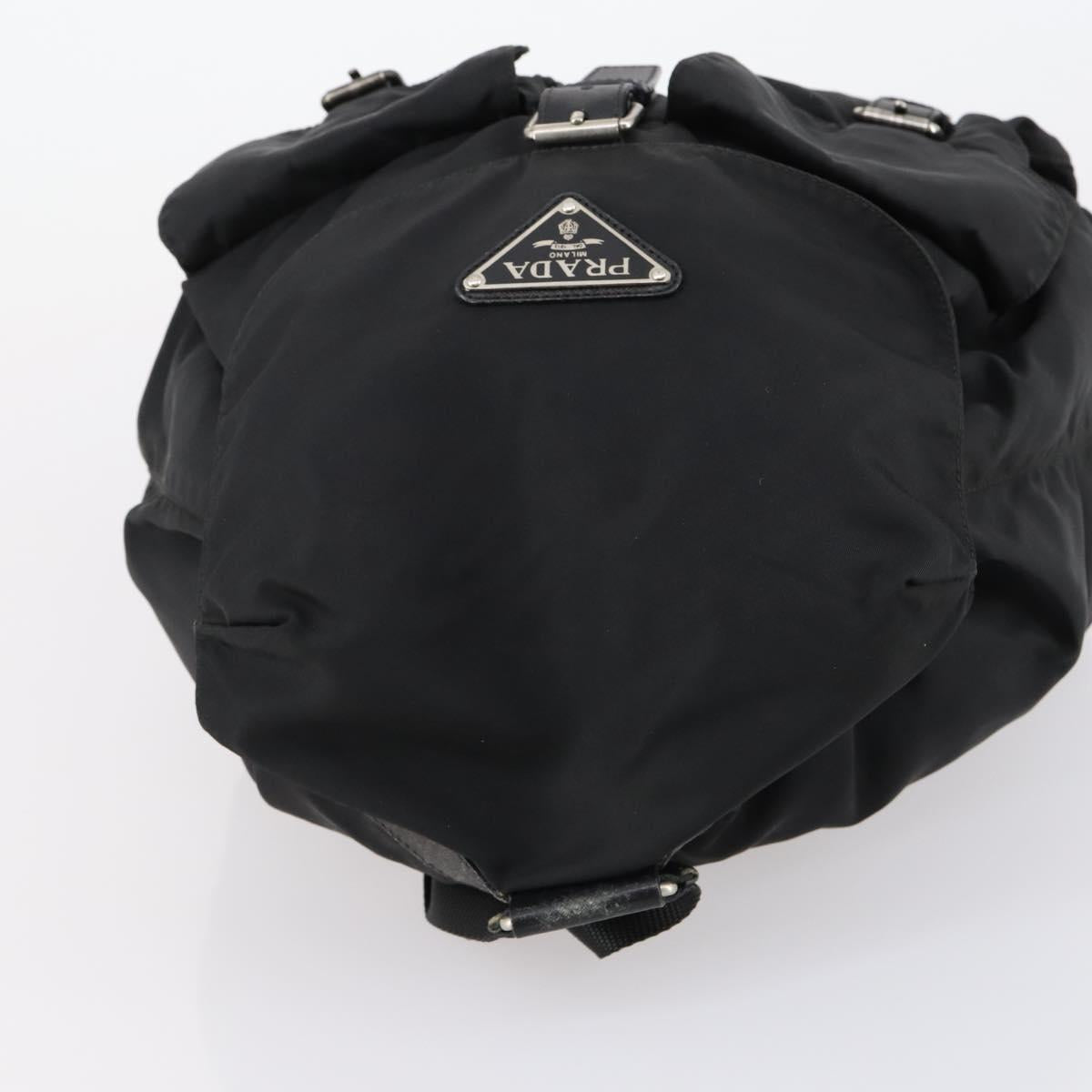 PRADA Backpack Nylon Black Silver