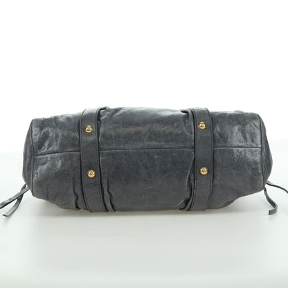 Miu Miu Hand Bag Leather 2way Gray Gold