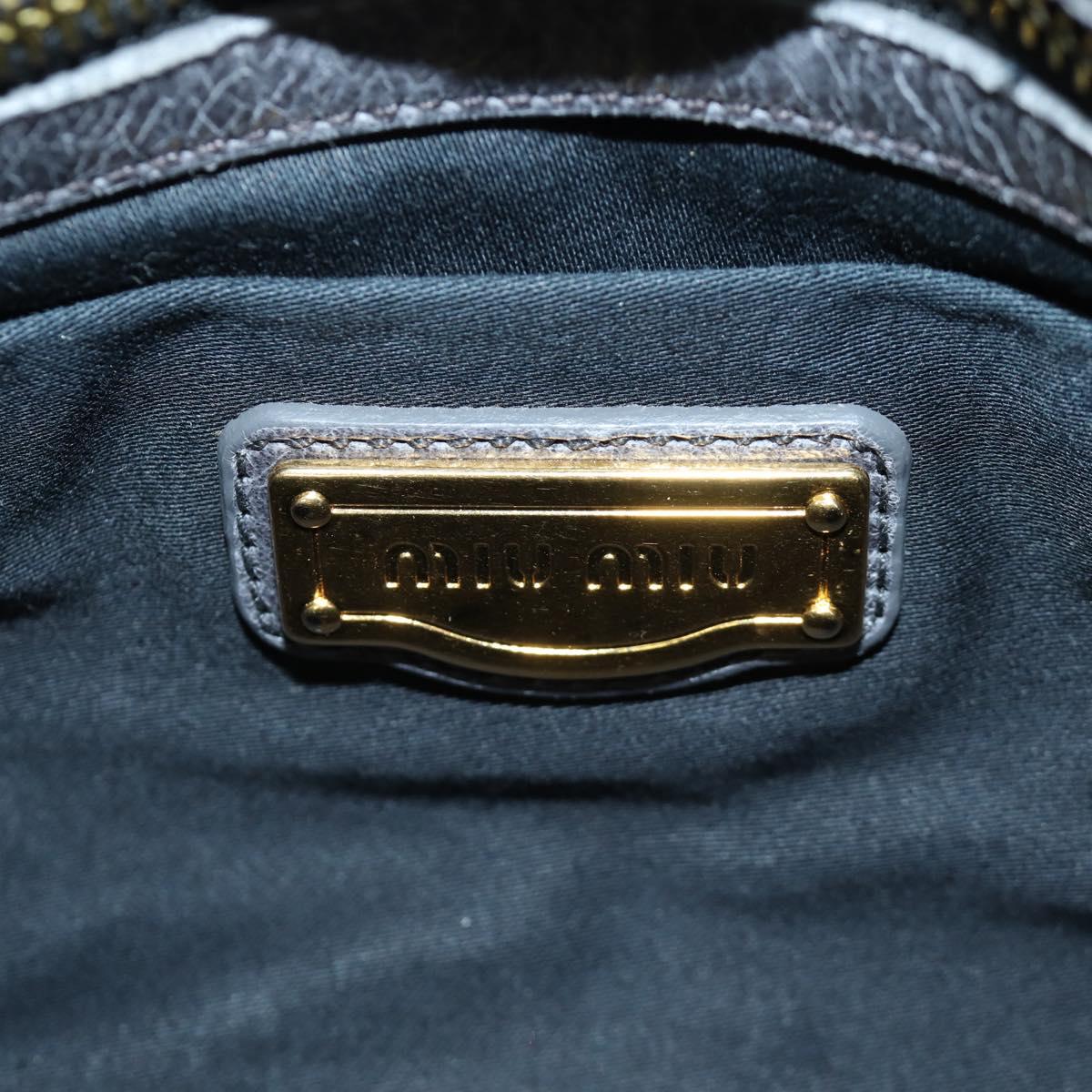 Miu Miu Hand Bag Leather 2way Gray Gold