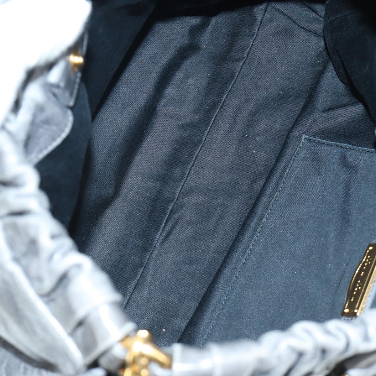 Miu Miu Hand Bag Leather 2way Gray Gold