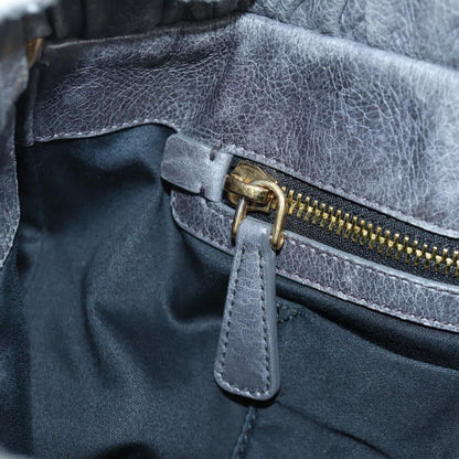 Miu Miu Hand Bag Leather 2way Gray Gold
