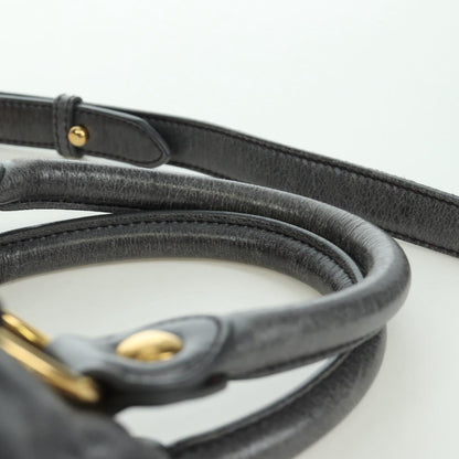 Miu Miu Hand Bag Leather 2way Gray Gold