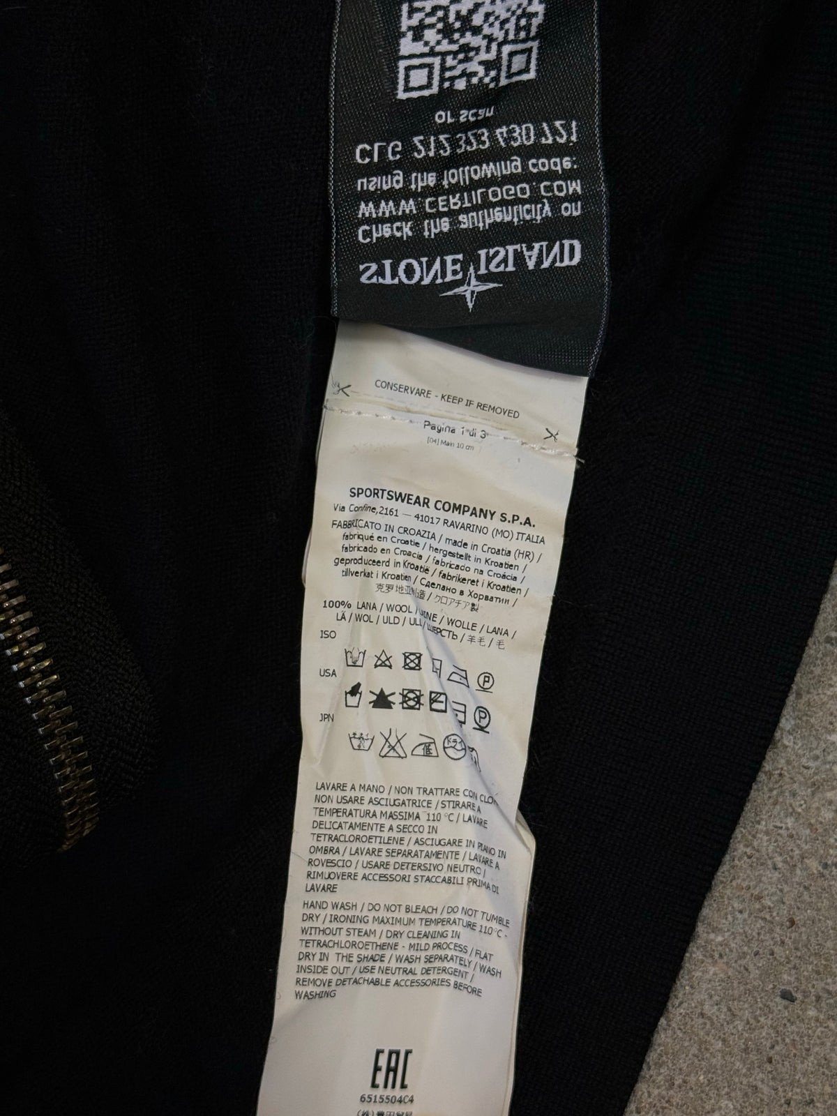 Vintage Stone Island Zip Wool Cardigan (L/XL)