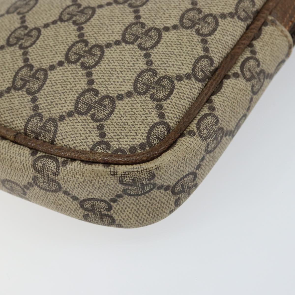 GUCCI GG Supreme Shoulder Bag PVC Leather Beige Gold