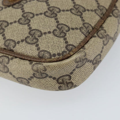 GUCCI GG Supreme Shoulder Bag PVC Leather Beige Gold