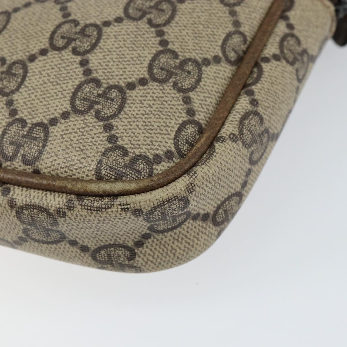 GUCCI GG Supreme Shoulder Bag PVC Leather Beige Gold